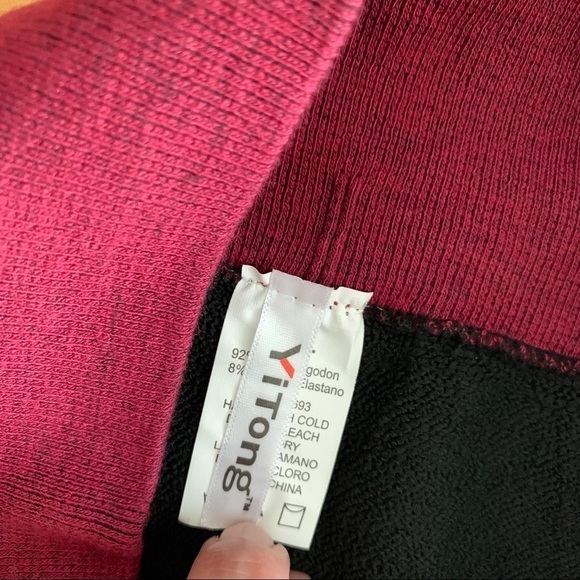 Yi Tong | Maroon Red Cotton Blend Knit Leggings - Picture 10 of 12